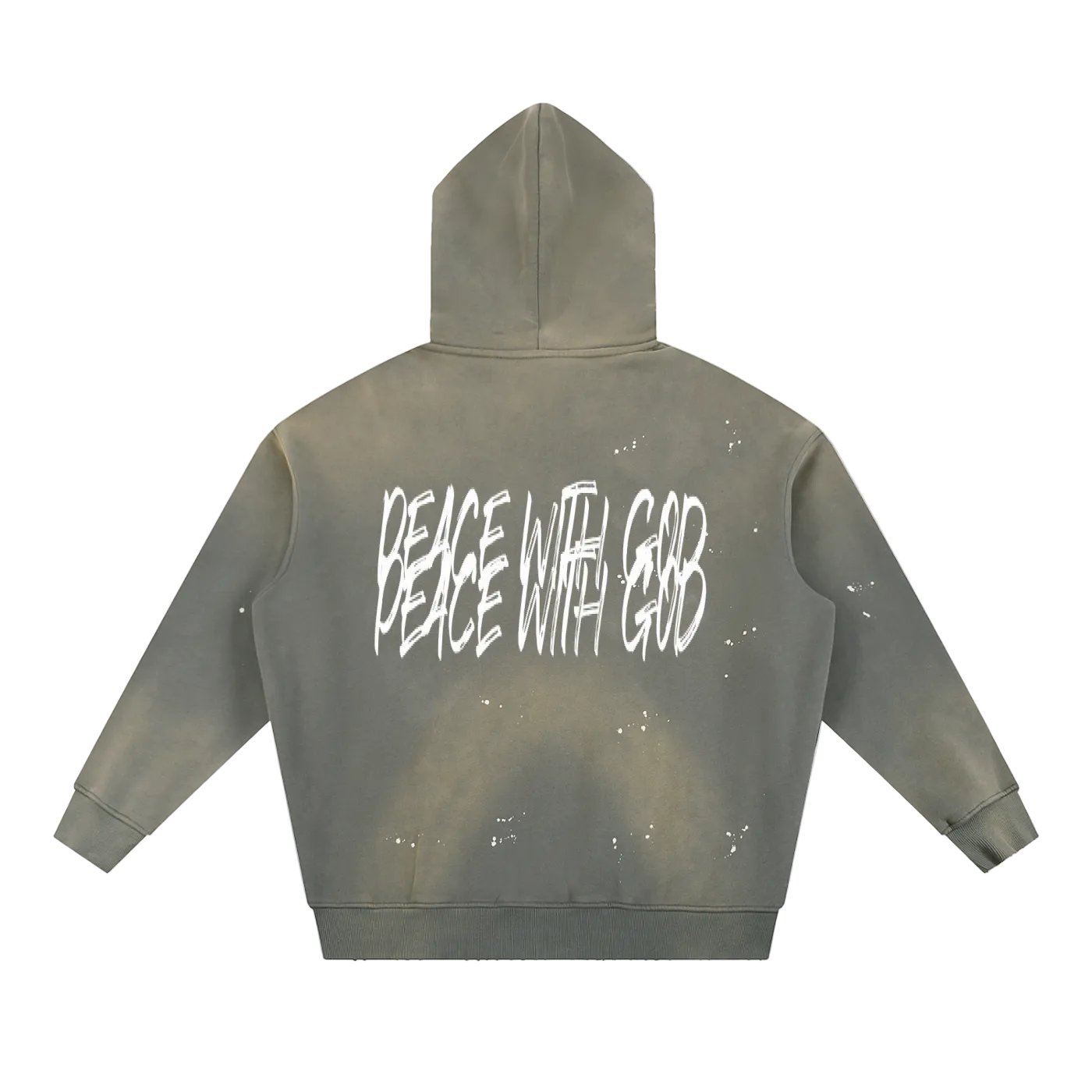 Vintage Washed Frayed Fleece Hoodie