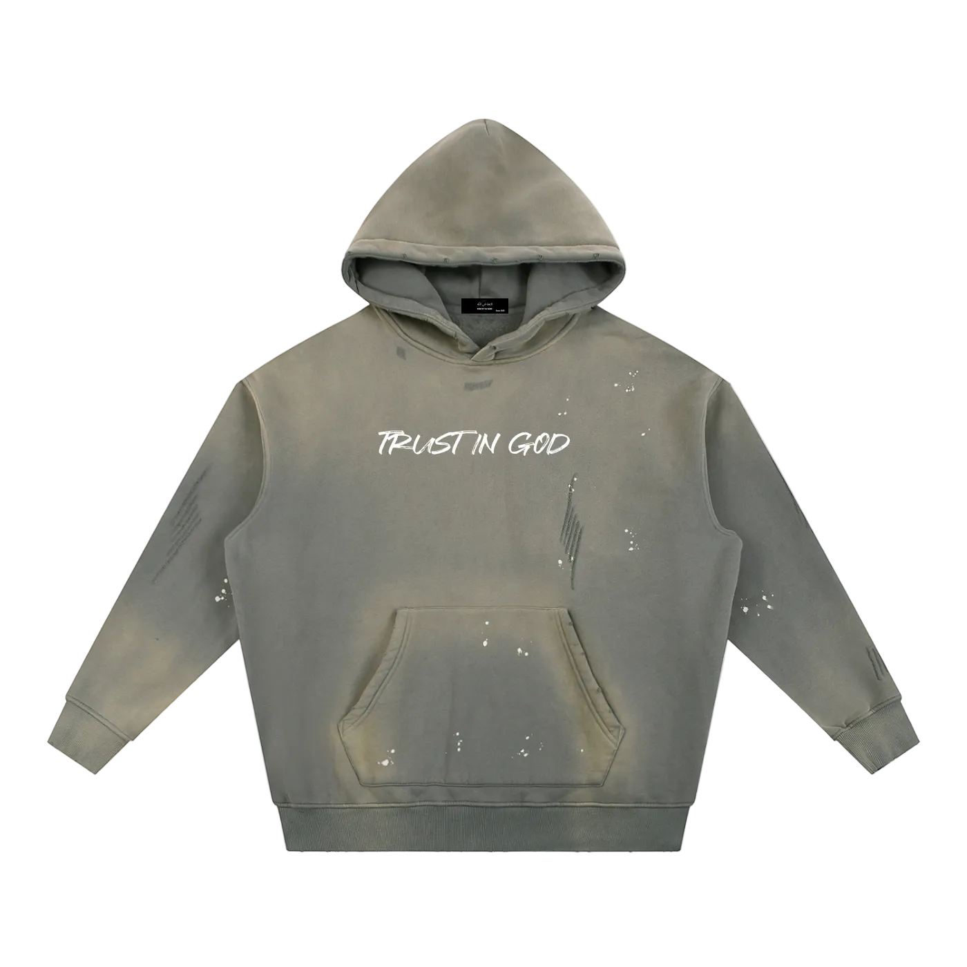 Vintage Washed Frayed Fleece Hoodie