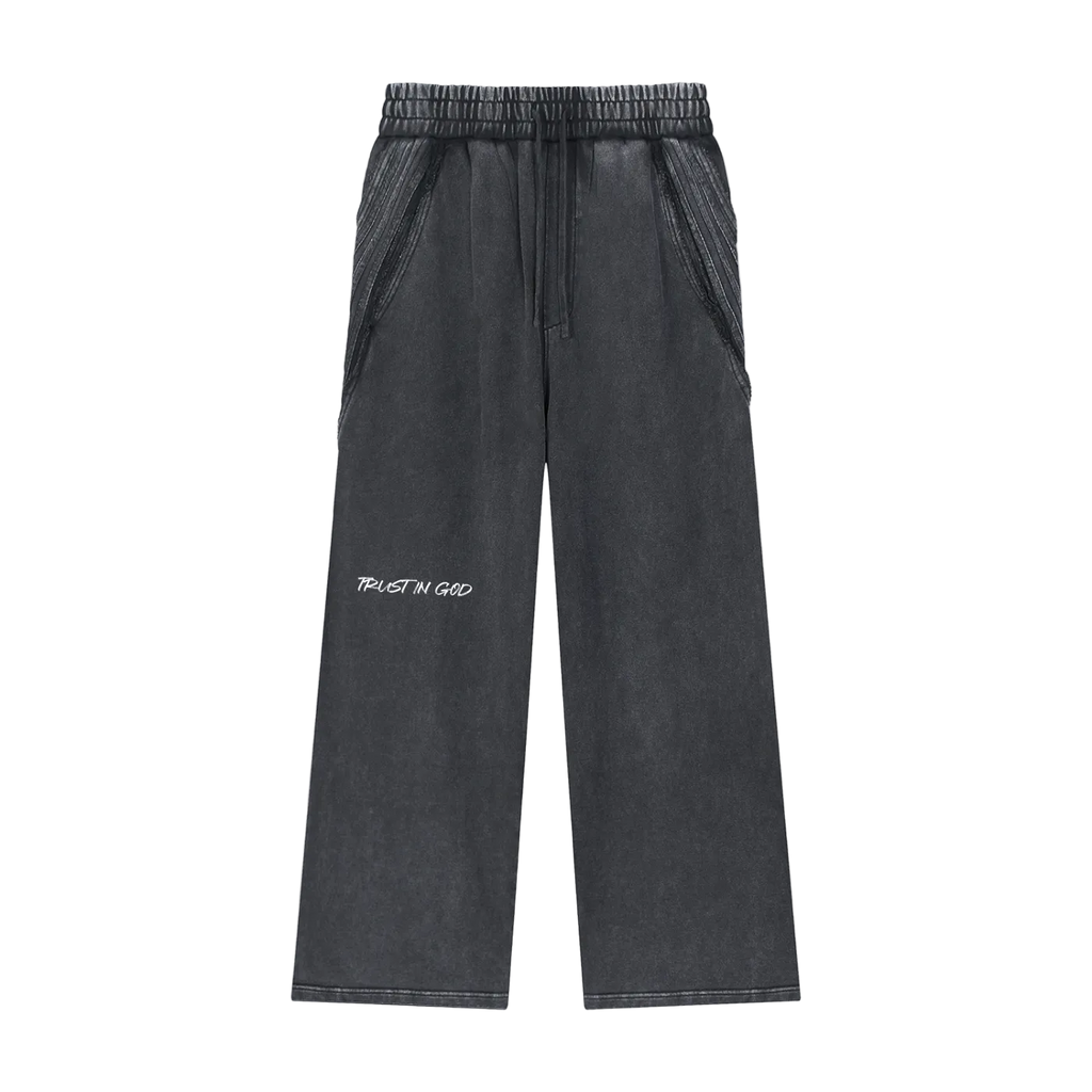 Snow Washed Tape Raw Edge Sweatpants