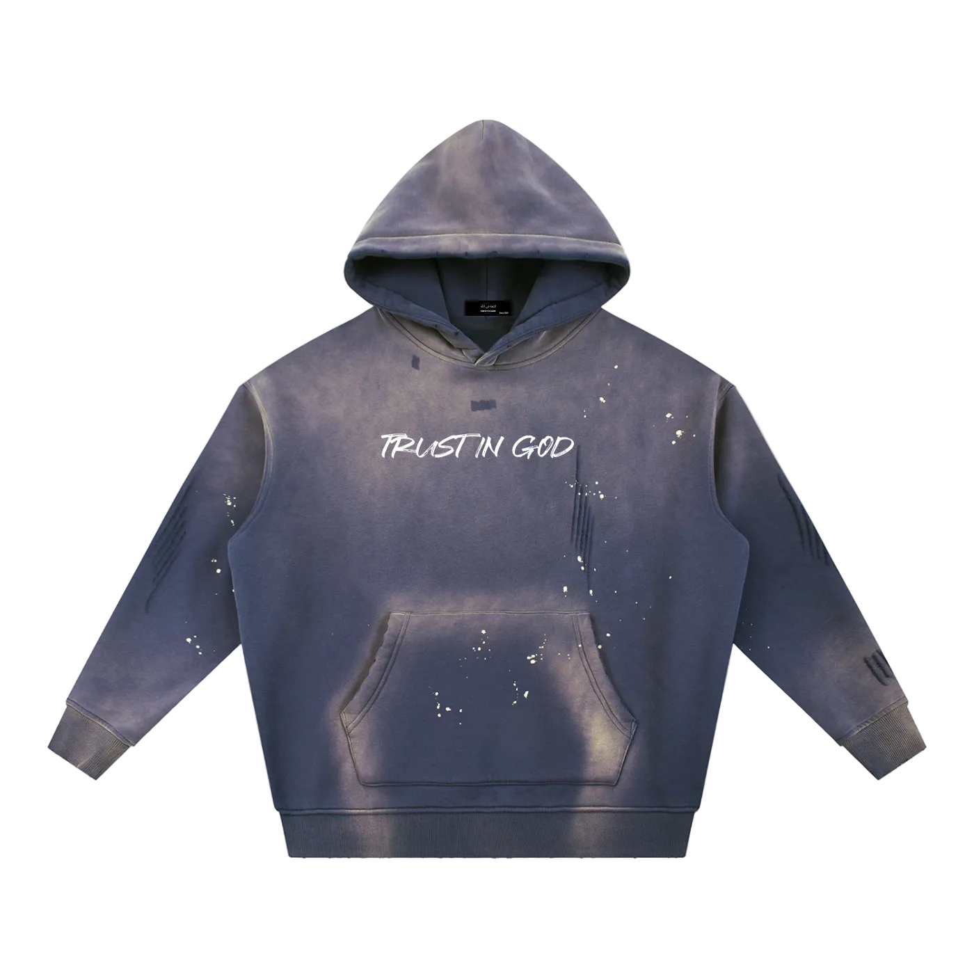 Vintage Washed Frayed Fleece Hoodie