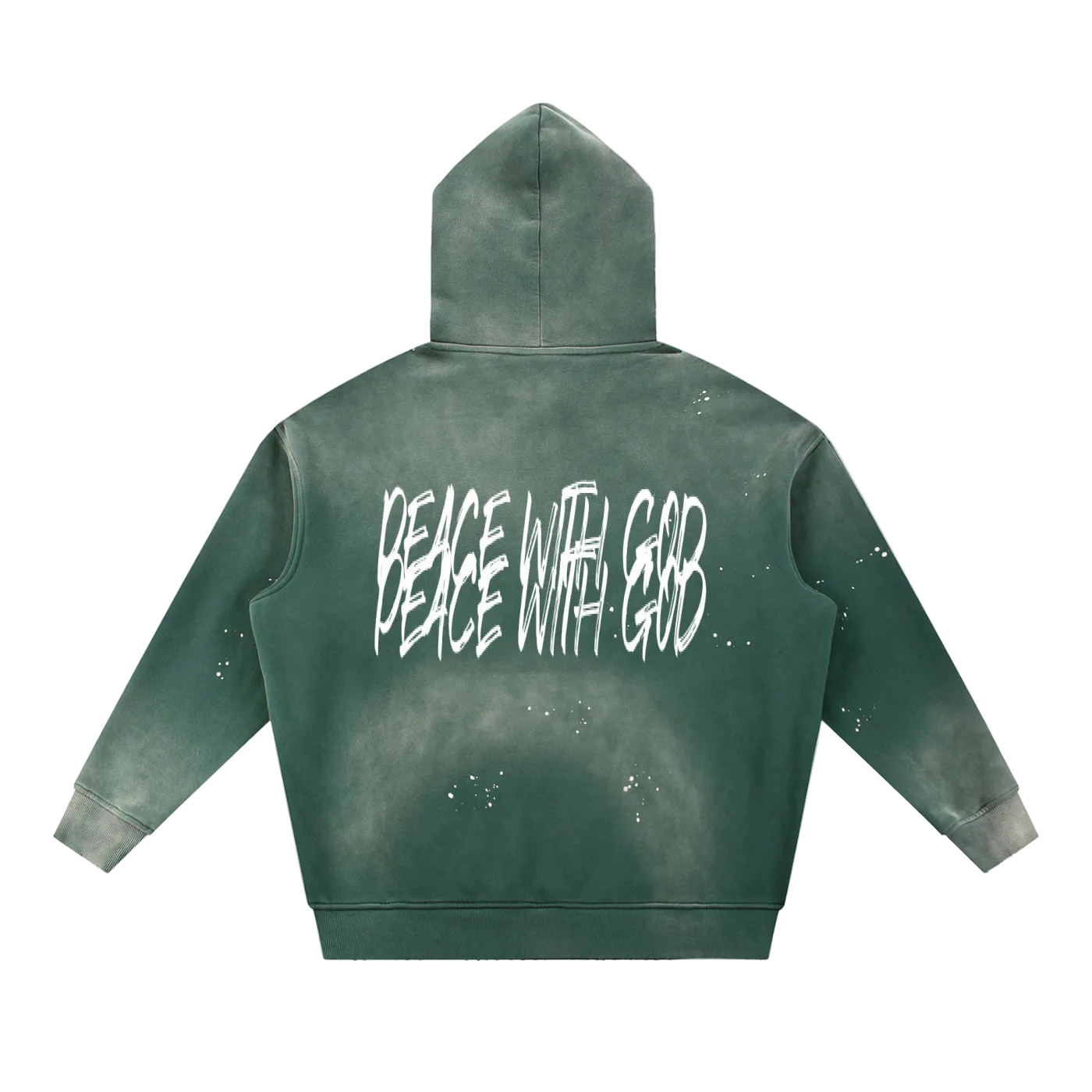 Vintage Washed Frayed Fleece Hoodie