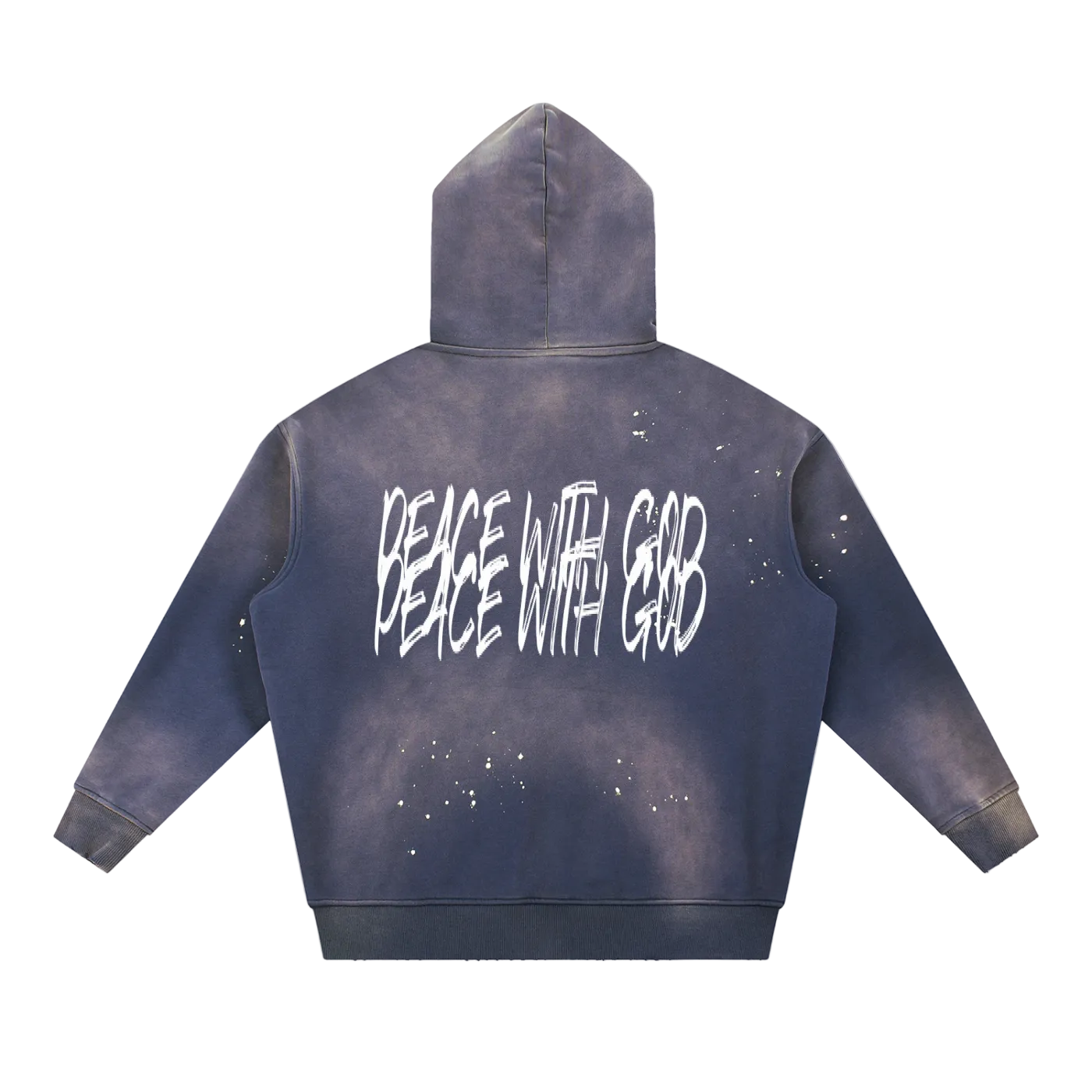 Vintage Washed Frayed Fleece Hoodie