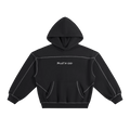 Contrast-Stitched Boxy Fleece Hoodie